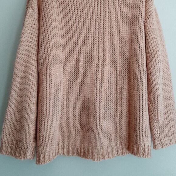 ELAN "Love" V-neck Pullover Knit Sweater Top Light Pink Sz M - Picture 12 of 15